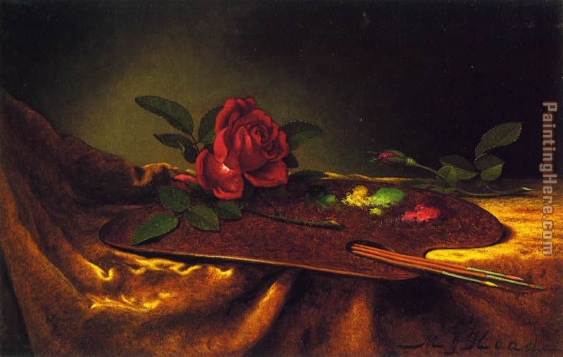 Martin Johnson Heade Roses on a Palette